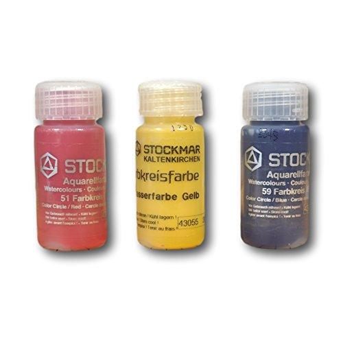 Stockmar Stockmar Watercolor Paint: 3 Primary Circle Color Assortment 20 ML (RED, YELLOW, BLUE) - blueottertoys-MC85043CC