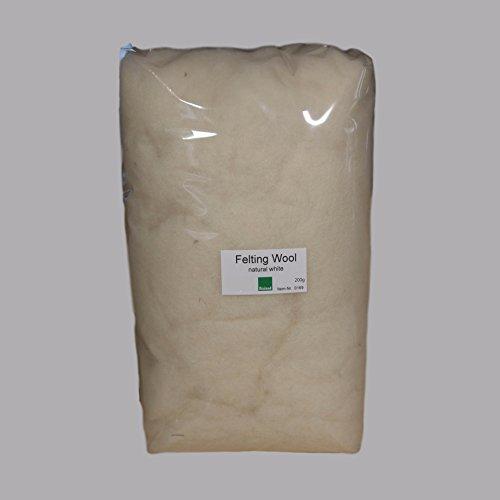 Bioland Organic Felting Wool, Natural White, 200g - wool, natural, felt for open-ended play - Title: Default Title