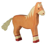 Holztiger Horse Standing Toy Figure, Light Brown Holztiger