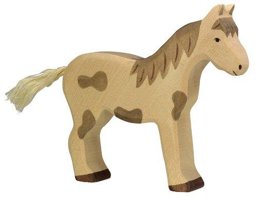 Holztiger Holztiger Horse Standing Spotted Toy Figure - blueottertoys-HT80037