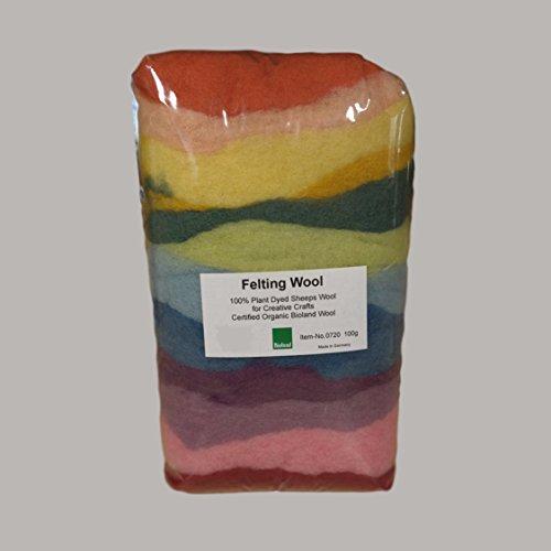 Bioland Organic Plant-Dyed Felting Wool, Mixed Colors, 100g - wool, felt for open-ended play - Title: Default Title