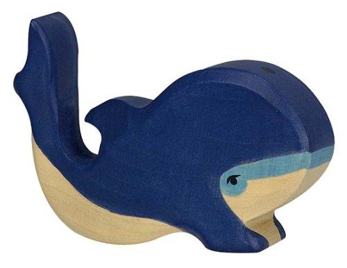 Holztiger Holztiger Little Blue Whale Toy Figure - blueottertoys-HT80196