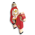 Holztiger Holztiger Wooden Tournament Knight and Horse Set RED - blueottertoys-HT80246SET