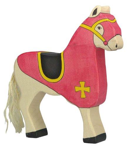 Holztiger Tournament Horse (Red) - wood Wooden Figures for open-ended play - Title: Default Title