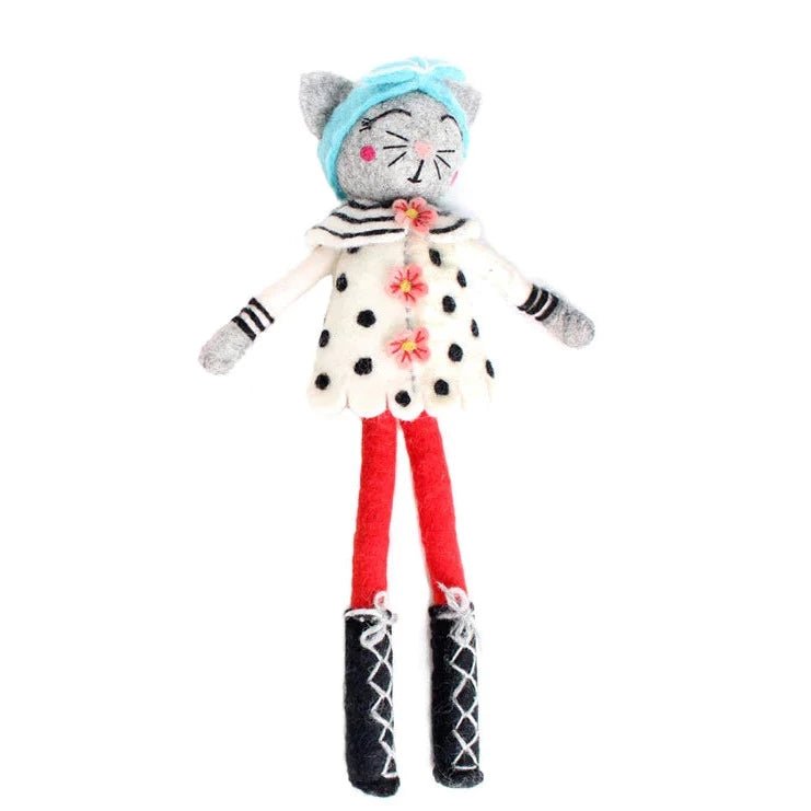 French Knot - Sophia the Cat - wool Dolls for open-ended play - Title: Default Title