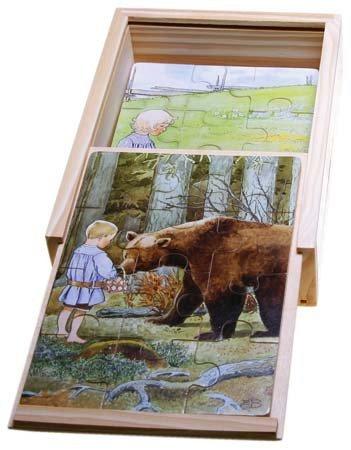 Elsa Beskow Wooden Puzzle in Box - wood Puzzles for open-ended play - Title: Default Title