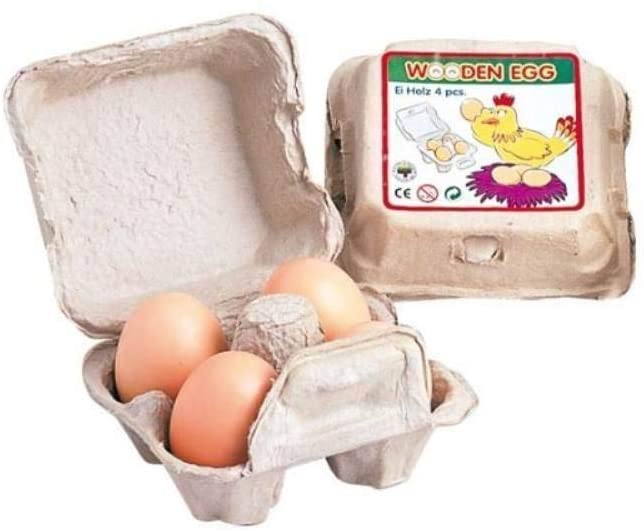 Wooden Eggs in Carton - wood Play Kitchen for open-ended play - Title: Default Title