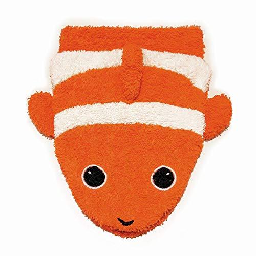 Organic Cotton, Washcloth Mitt Clownfish Puppet, Child Size - cotton Bath Toys for open-ended play - Title: Default Title
