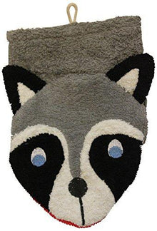 Wash Mitt Raccoon Puppet by Large - cotton Bath Toys for open-ended play - Title: Default Title
