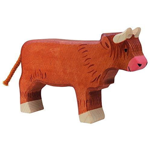 Holztiger Scottish Highland Cattle Standing Toy Figure - wood Wooden Figures for open-ended play - Title: Default Title