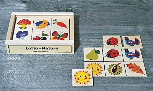 Atelier Fischer Wooden Nature Lotto Game in Wooden Box (24 Tiles / 4 Wooden Playing Boards) Atelier Fischer