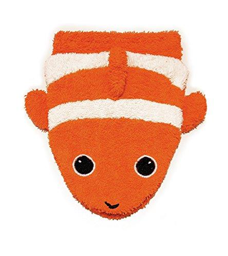 Organic Cotton, Washcloth Mitt Clownfish Puppet, Adult Size - cotton Bath Toys for open-ended play - Title: Default Title