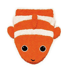 Organic Cotton, Washcloth Mitt Clownfish Puppet, Adult Size - cotton Bath Toys for open-ended play - Title: Default Title