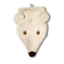Washcloth Mitt--Polar Bear - cotton Bath Toys for open-ended play - Size: Child Size
