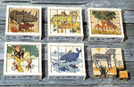 Atelier Fischer Wooden Block Cube Puzzle in Wooden Case - Wild Animals (16 Pieces) Atelier Fischer