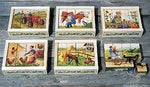 Atelier Fischer Wooden Block Cube Puzzle in Wooden Case - Farm Scenes (12 Pieces) Atelier Fischer