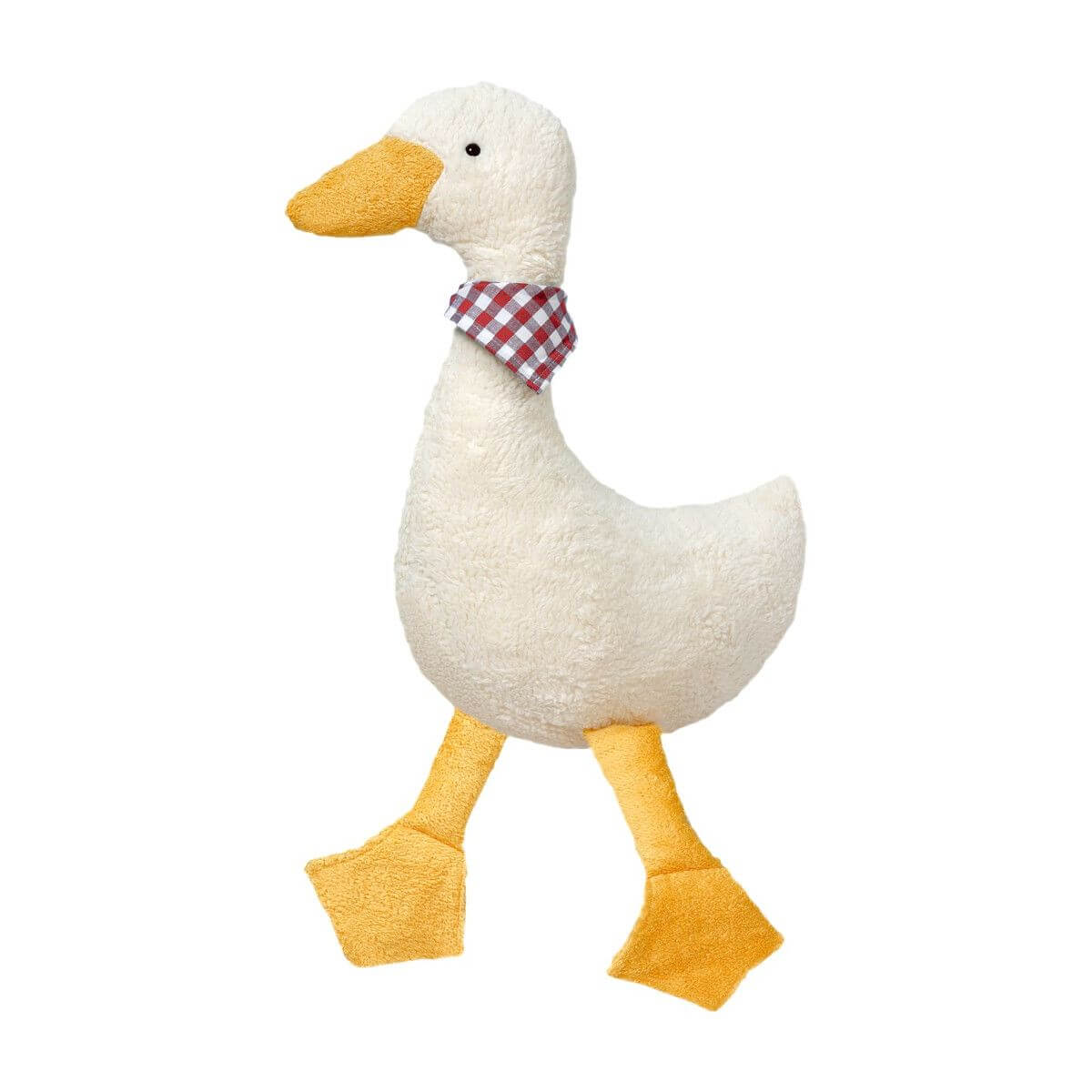 Large Organic Goose - cotton, wool, natural Stuffed Animals for open-ended play - Color: Red