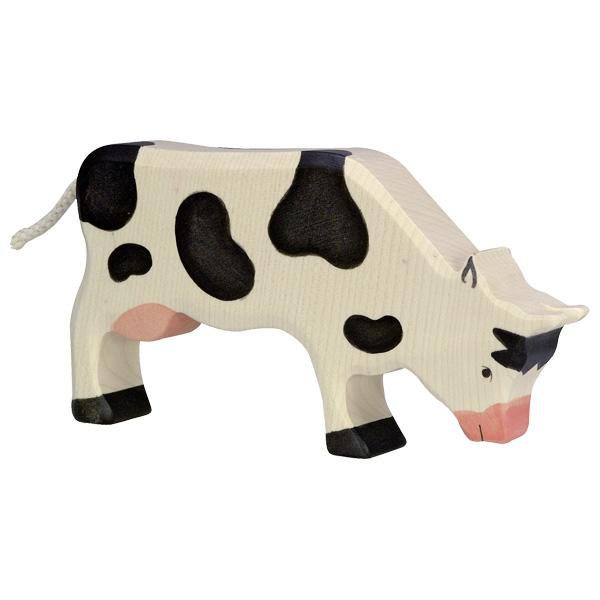 Wooden Cow, Grazing, by Holztiger - wood Wooden Figures for open-ended play - Title: Default Title