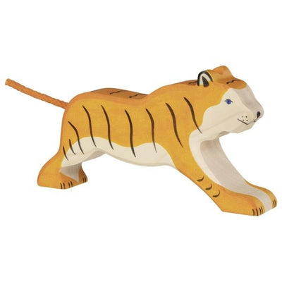 Holztiger Tiger Running Toy Figure - wood Wooden Figures for open-ended play - Title: Default Title