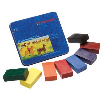 Stockmar Block Crayons - 8 standard Colors in tin case - wood, natural, beeswax for open-ended play - Title: Default Title