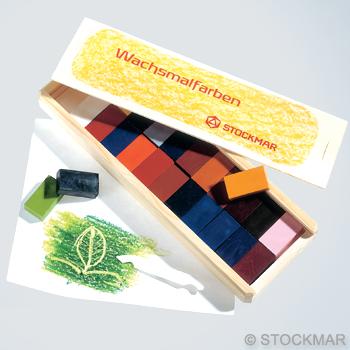 Stockmar Block Crayons in Wooden Box 24 Colors - wood for open-ended play - Title: Default Title