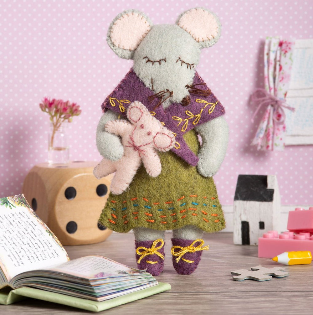 Corinne Lapierre Little Miss Mouse Felt Craft Mini Kit - blueottertoys-CL-FAMIS1F