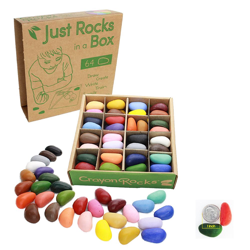 blueottertoys Crayon Rocks "Rocks in a Box" 16 Colors / 64 Crayons - blueottertoys-CRJRB16