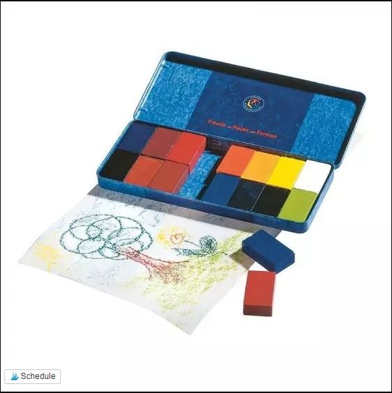Stockmar Block Crayons - Set of 16 Colors in Tin - wood, natural, beeswax for open-ended play - Title: Default Title