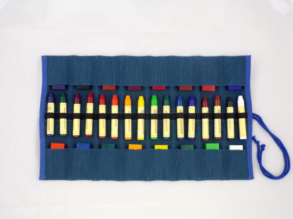 Challenge & Fun Natural Cotton Waldorf Crayon Roll - A Holder for Stockmar and Other Crayons - blueottertoys-90000