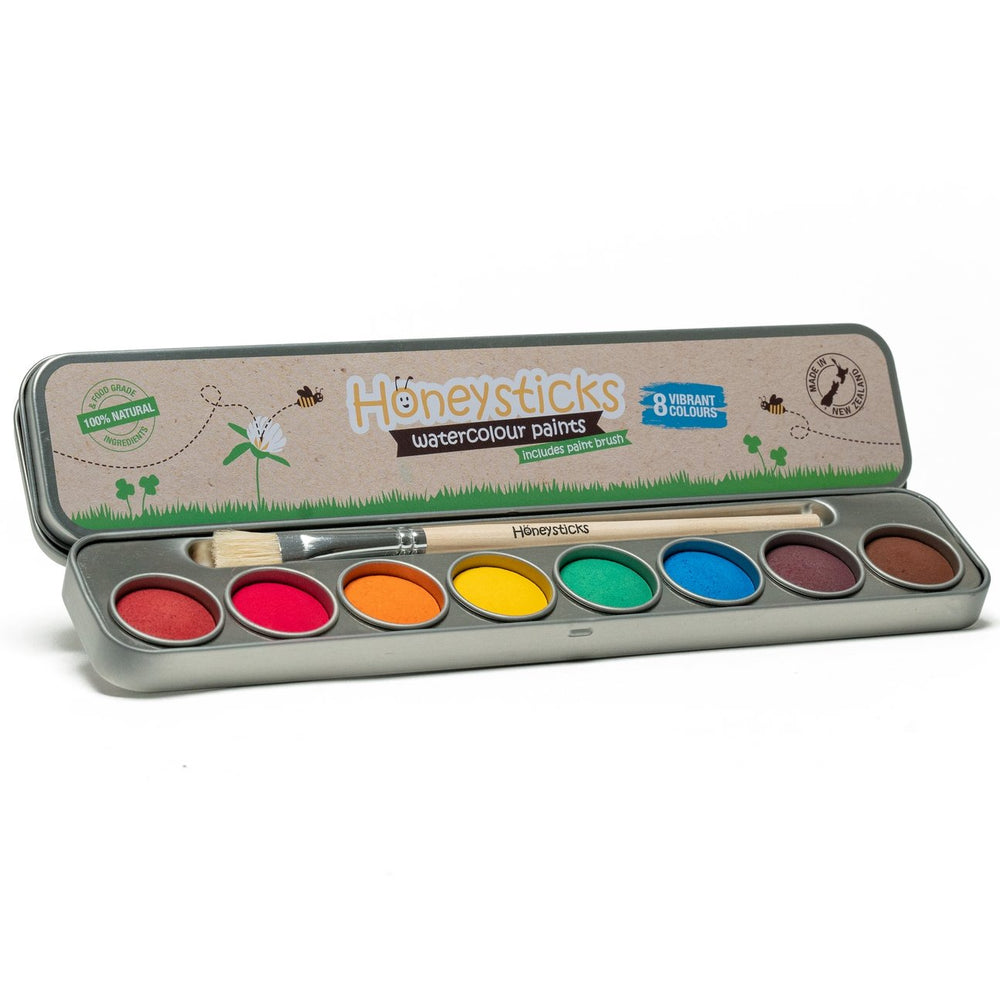 Stockmar Opaque Colour Box Set 12 Colours Pan Paints White Paint Tube Brush and Palette