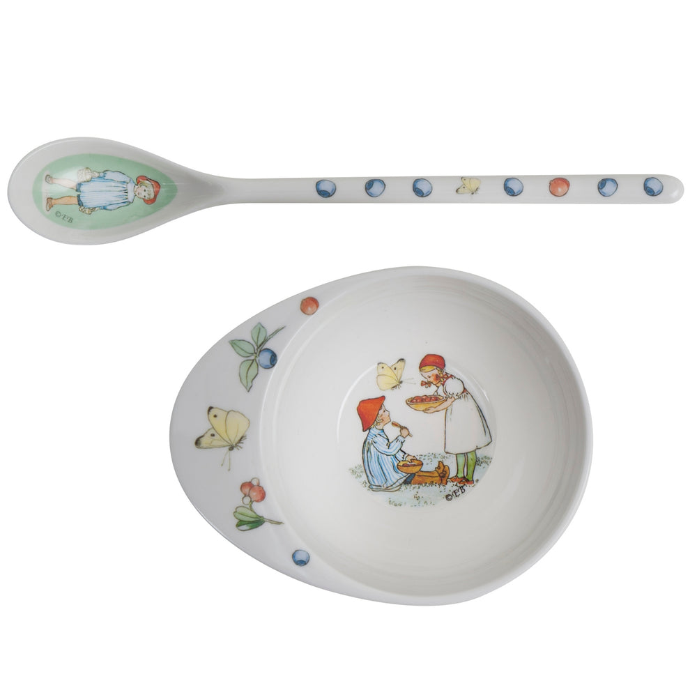 Elsa Beskow, Peter in Blueberry Land Baby Feeding Bowl & Spoon