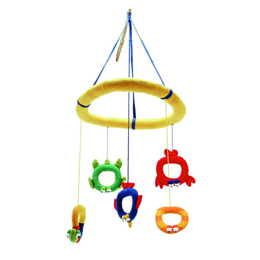 Ring Mobile and Teethers - cotton Baby Mobiles for open-ended play - Title: Default Title