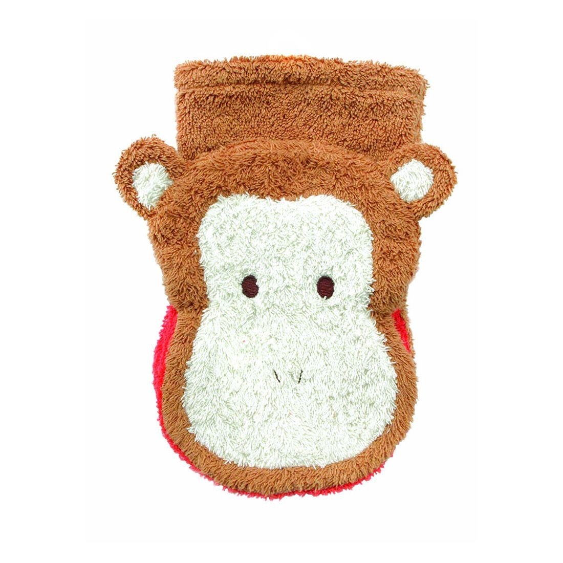 Organic Cotton Wash Mitt Puppets - Monkey - cotton Bath Toys for open-ended play - Size: Adult Size