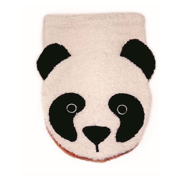 Organic Cotton, Washcloth Mitt Panda Bear, Child Size - cotton Bath Toys for open-ended play - Title: Default Title