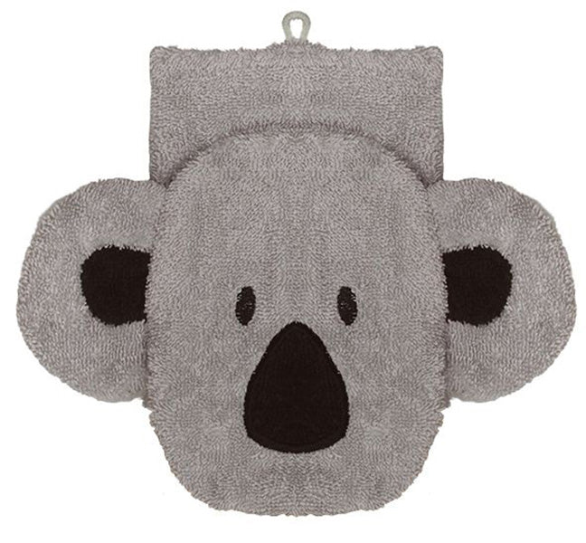 Organic Cotton Koala Washcloth Puppet - cotton Bath Toys for open-ended play - Size: Child Size