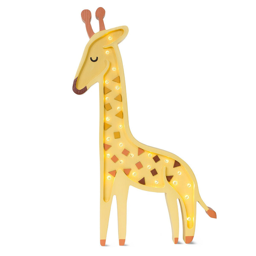 Little Lights Giraffe Lamp - wood, natural for open-ended play - Color: African Yellow