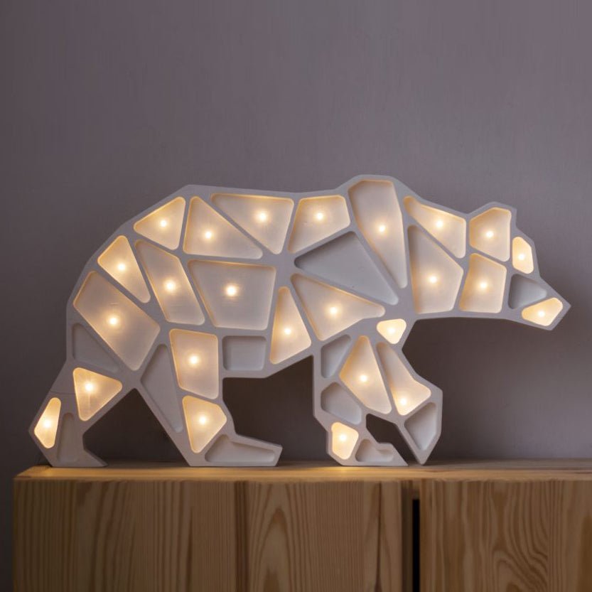 Little Lights US Little Lights Geometric Polar Bear Lamp - blueottertoys-sku-1356422