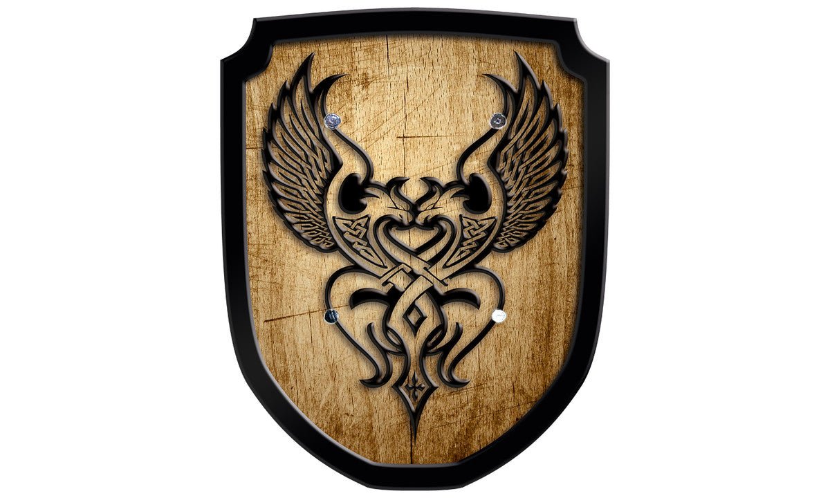 Escutcheon Wooden Play Shield - Phoenix - wood, leather Pretend Play for open-ended play - Style: Phoenix