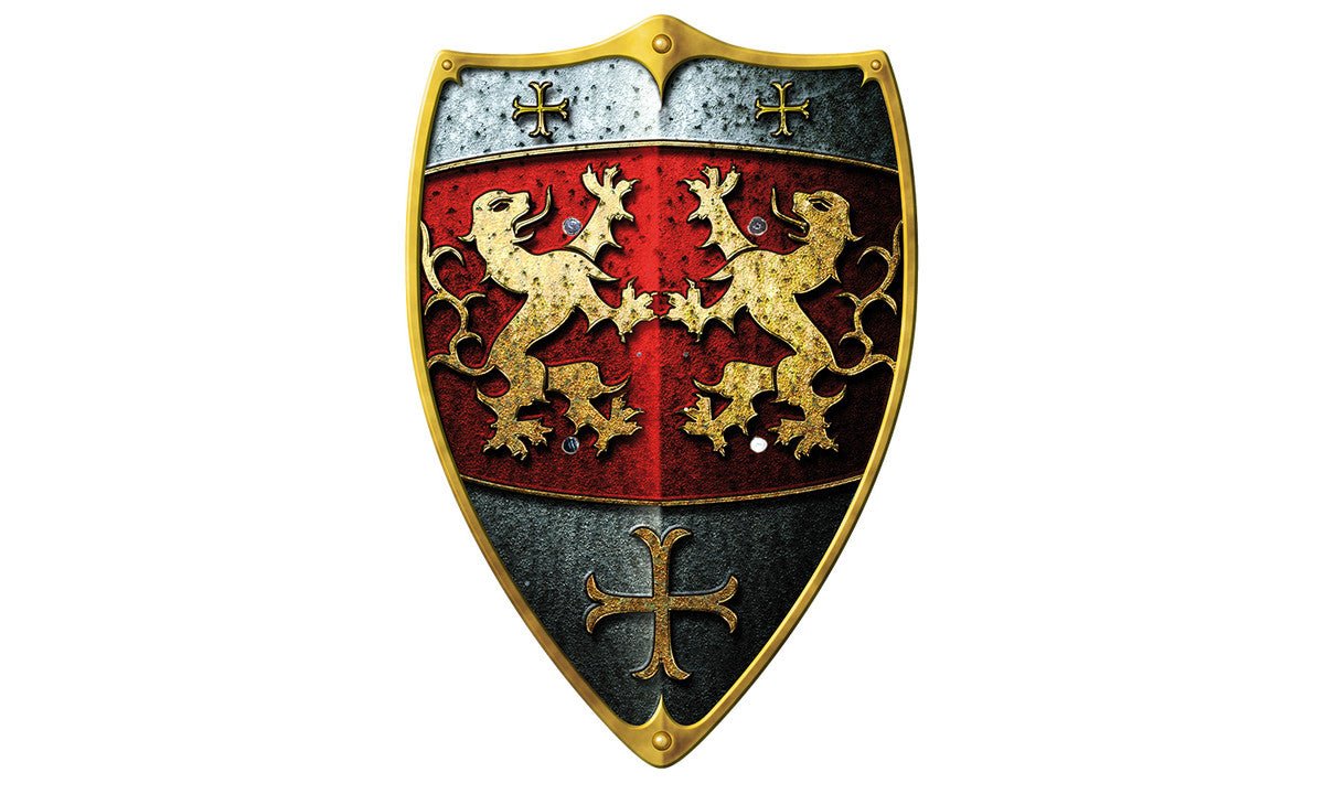 Wooden Play Knight's Buckler Shield - Lion - wood, leather Pretend Play for open-ended play - Title: Default Title