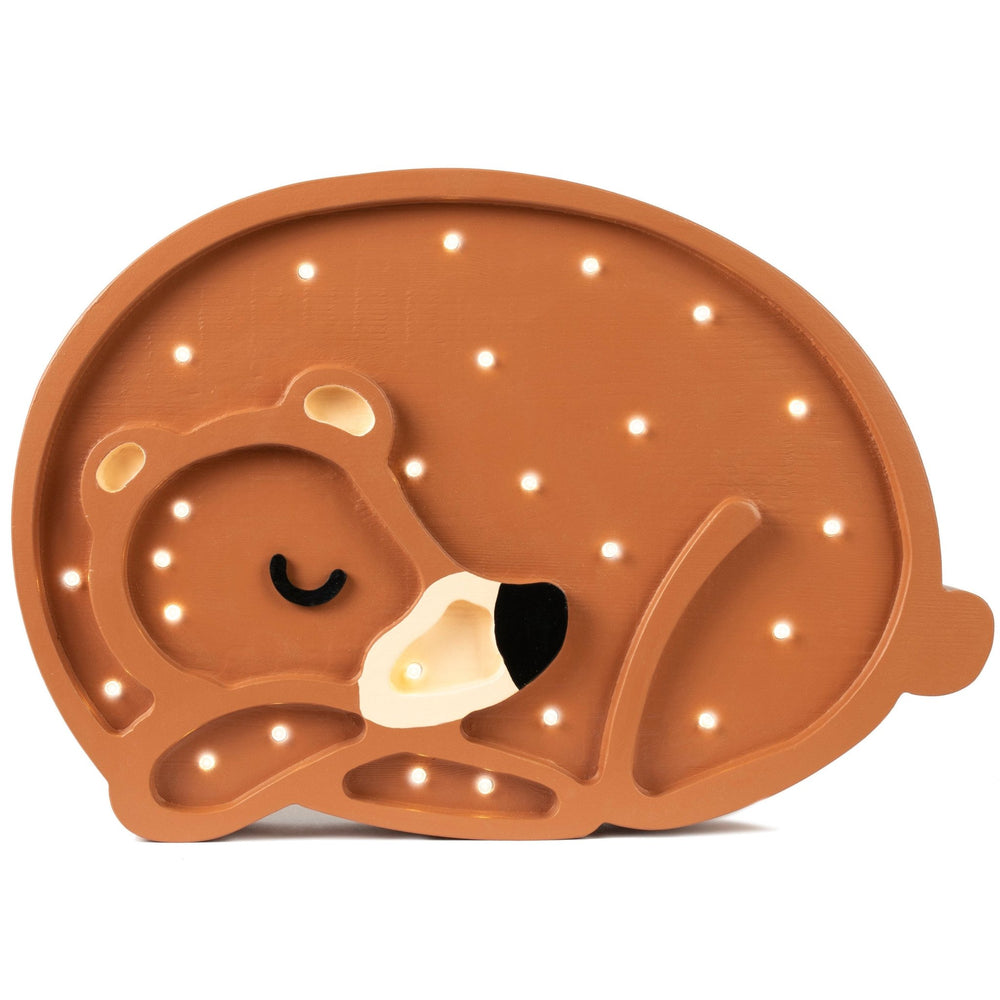 Little Lights Sleeping Bear - wood, natural lamp for open-ended play - Title: Default Title