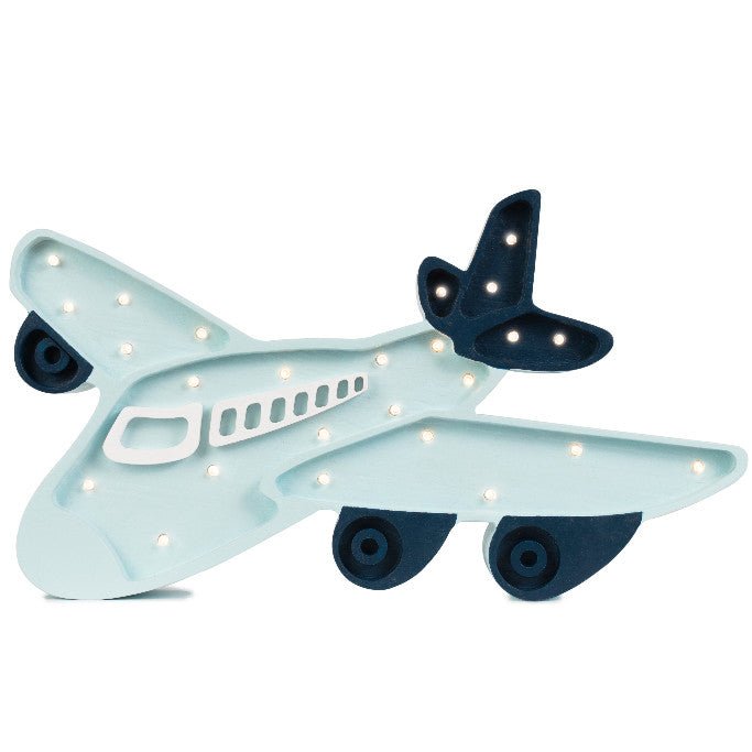Little Lights Airplane Lamp - wood, natural for open-ended play - Color: Blue