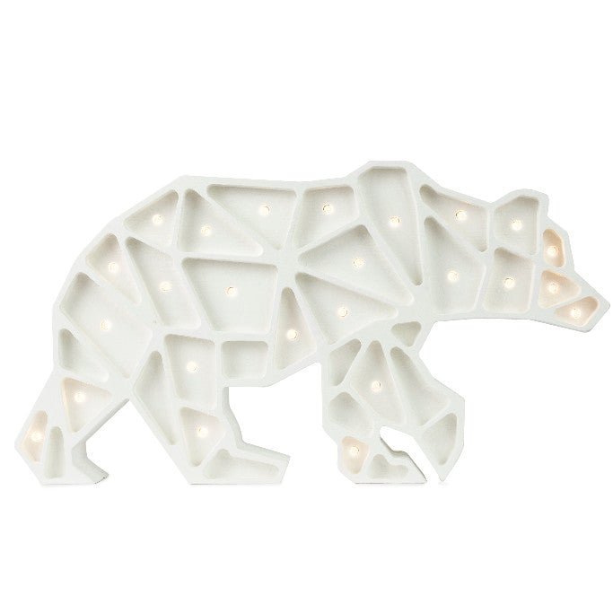 Little Lights Geometric Polar Bear Lamp - wood, natural for open-ended play - Title: Default Title