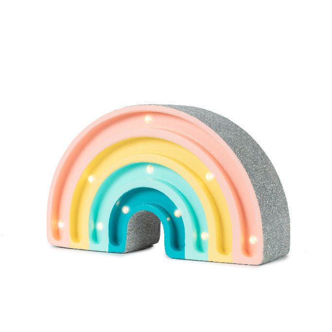 Little Lights Mini Rainbow Lamp with Glitter - wood, natural for open-ended play - Color: Pastel