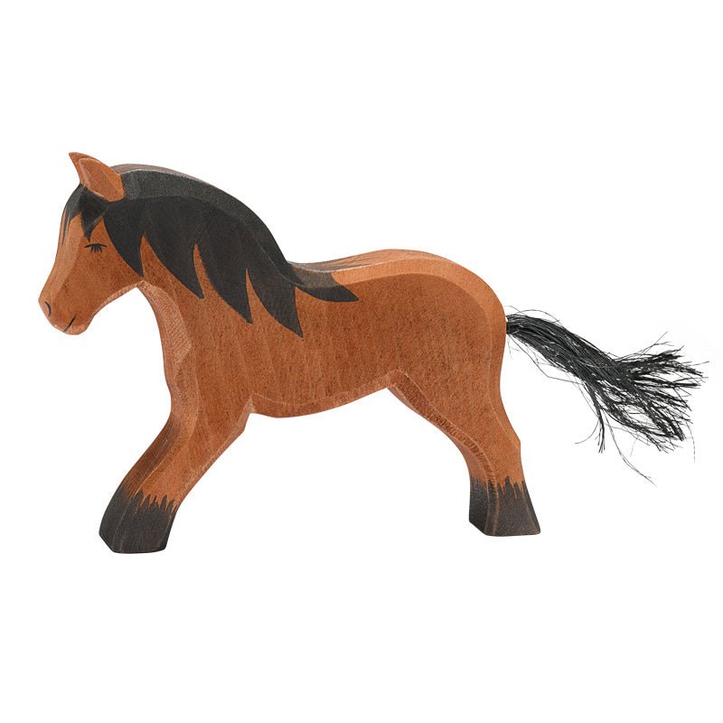Ostheimer Cold Blood Draft Horse - wood, natural Wooden Figures for open-ended play - Title: Default Title