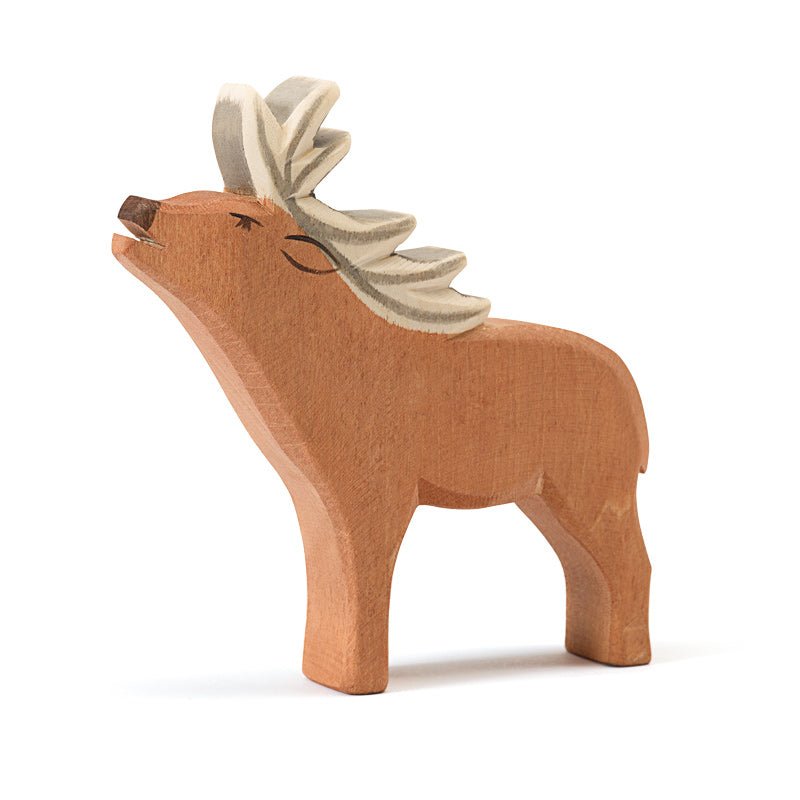 Red Deer Stag by Ostheimer - wood, natural Wooden Figures for open-ended play - Title: Default Title