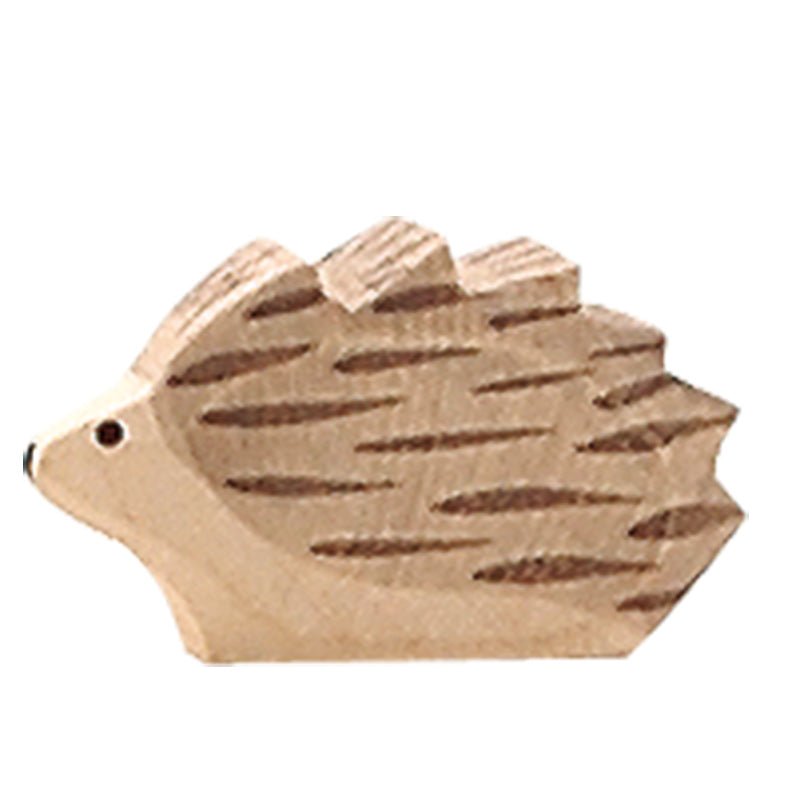 Hedgehog, small - wood, natural Wooden Figures for open-ended play - Title: Default Title