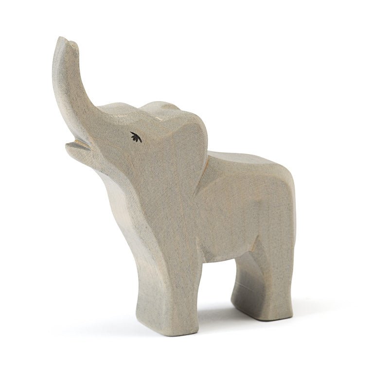 Ostheimer Elephant, Small Trumpeting - wood, natural Wooden Figures for open-ended play - Title: Default Title