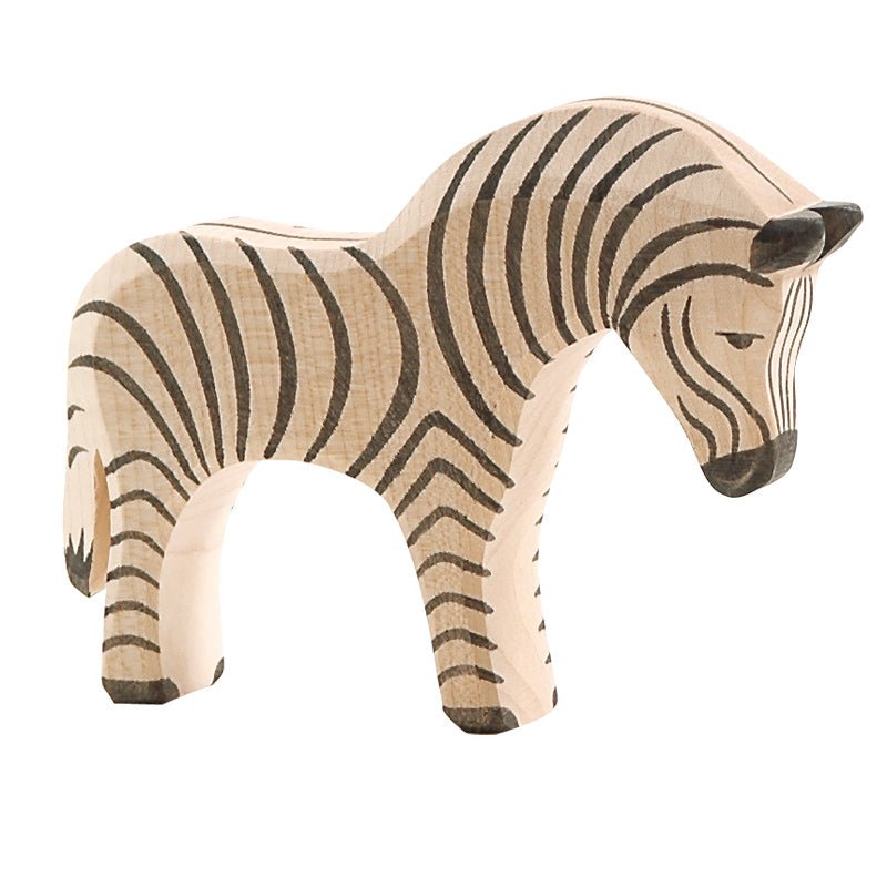 Ostheimer Wooden Zebra - wood, natural Wooden Figures for open-ended play - Title: Default Title