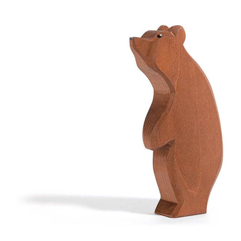Bear, large, standing, head high - wood, natural Wooden Figures for open-ended play - Title: Default Title