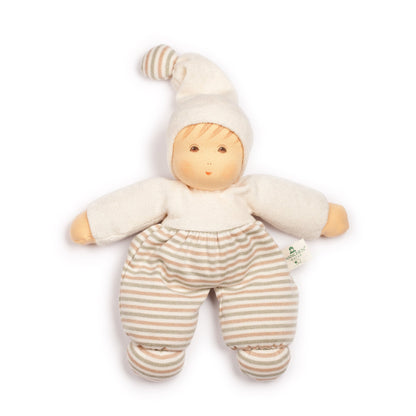 Nanchen Organic Cotton "Mopschen" Doll - cotton, wool, natural Dolls for open-ended play - Color: Natural